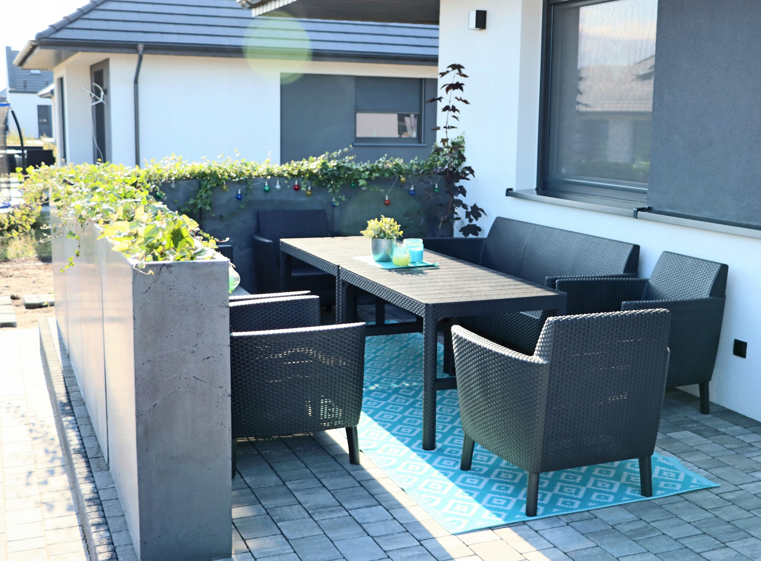 Betónový kvetináč Block 100 × 30 × 100 Sivá impregnácia